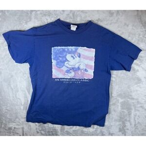Vintage Disney Mickey Mouse Shirt Mens Large Blue American Classic Graphic 90s